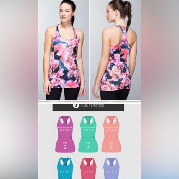 Lululemon Cool Racerback Secret Garden size 4 - Picture 1 of 8